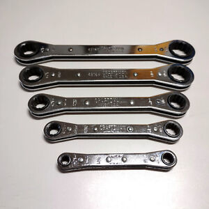 (5) Craftsman Ratcheting Box Wrench Set 12pt SAE 1/4in-11/16in - Made in USA