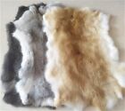 5xGenuine Natural Rabbit Fur Skin Tanned Leather Hides Craft Decor Gray Pelt Fur