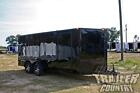 NEW 2024 7x16 7 x 16 BLACKOUT V-Nosed Enclosed Cargo Motorcycle Trailer w/ Ramp