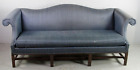 Hickory Chair Mahogany Chippendale Style Sofa Blue Upholstery
