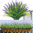 10 Bundles Artificial Monkey Grass Outdoor Fake Flowers UV Resistant Lavender...
