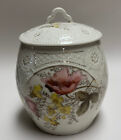Aesthetic Movement Biscuit Jar Barrel, Porcelain, Repaired Antique