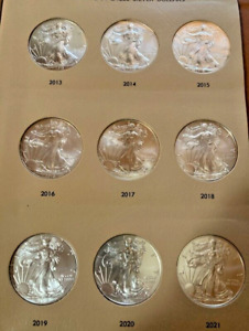 Silver Eagle 9 Coin Lot - 2013-2021