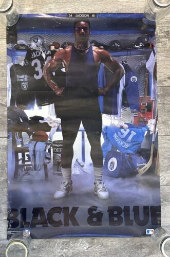 Original Costacos 1989 Vintage Bo Jackson NFL MLB Poster 