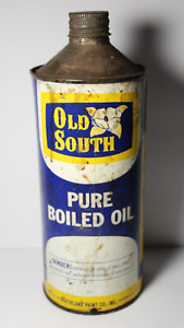 1960s Rare Vintage Old South Graphic Oil Can Cone Top Oil Can Gainesville Texas