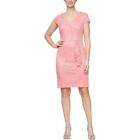 SLNY Womens Pink Lace Knee-Length Office Sheath Dress 16 BHFO 6841