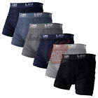 Men's 6 Pack Boxer Briefs 100% Cotton Comfort Stretch Waistband Underwear S-XL