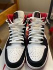 Jordan 1 Mid top, size 12, Black white and red. white laces,
