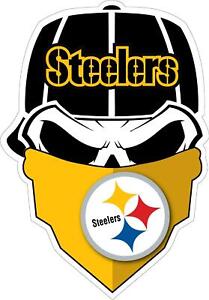 Pittsburgh Steelers Skull Vinyl Decal ~ Car Sticker - for Walls, Cornhole Boards