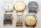 LOT OF 6 VINTAGE MENS SWISS ++ WRISTWATCH WATCHES PARTS REPAIR