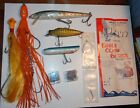 MIXED LOT VINTAGE OLD ANTIQUE? WOOD METAL RUBBER FISHING LURES - HOOKS - SINKERS