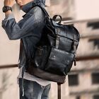 Rswsp Men's Leather Backpack Shoulder Bag Weekender School Laptop Bags Daypack