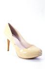 Vince Camuto Womens Stiletto Slip On Pumps Beige Patent Leather Size 36 6