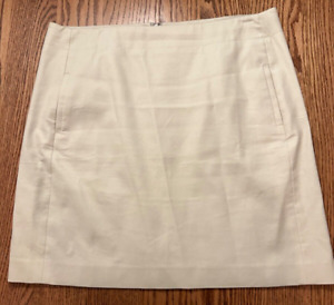 Loft Women's Beige Skirt size 14 front packets 98% Cotton