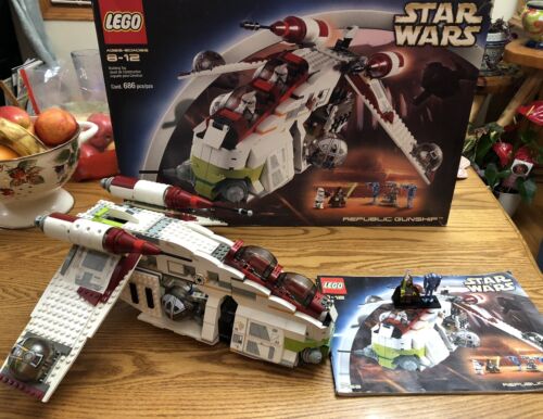 Lego 7163 Star Wars Republic Gunship: Jedi Bob+Super Battle Droid+ Manual + Box