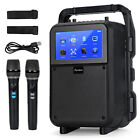 Asmuse Karaoke Machine Bluetooth Speaker PA System with 2 Wireless Microphones