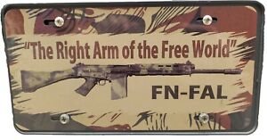 FN FAL Right Arm of the Free World LICENSE PLATE FNFAL Rhodesian