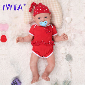 IVITA 23'' Full Body Soft Silicone Reborn Doll Handmade Newborn Baby Girl Doll