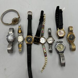 Lot Of 10 Vintage Ladies Mens Watch Wristwatches Peugeot, Xanadu, Lorus, Etc P&R