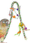 1047 Medium Rope Charm Perch Bird Toy Parrot Cage Amazon Cockatoo Macaw Conure