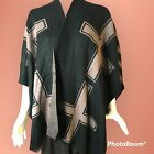 Women's Tops Poncho Cloak Knitted Cape Cardigan Jacket Sweater Jacket Brown/Blk
