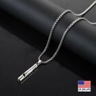 MEN Stainless Steel Retro Classic Blow Whistle Style Pendant Necklace
