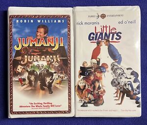 90s VHS Lot ~ Little Giants (1994) & Jumanji (1995) Clamshell VCR Video Tapes