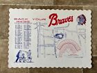 1956 Milwaukee Braves Baseball Restaurant Placemat Sign Rare County Stadium