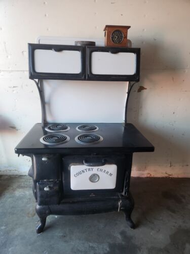 Country charm electric cast iron vintage antique oven /  stove