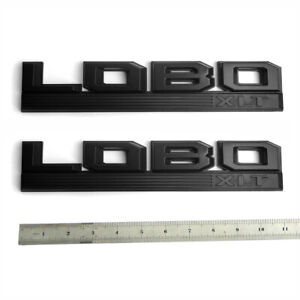 2x OEM LOBO XLT Emblem fender Badge fits F150 LOBO F-150 FL3Z-16720-L Black a