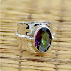 Solid 925 Silver Mystic Topaz Ring Handmade Personalized Statement Ring HM1122