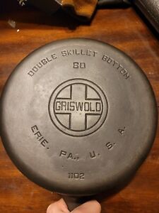 Griswold Cast Iron #80 Deep Double Skillet with Hinged Lid