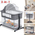 Ixdregan 3In1 Baby Bassinet Bedside Sleeper Adjustable Portable Crib Infant Bed