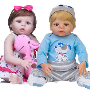 New ListingTwins Realistic Reborn Baby Dolls Full Body Vinyl Silicone Boy&Girl Gift Bath