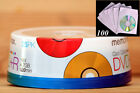 50 Memorex 16X Cool Color DVD+R Media CakeBox + 100 CD/DVD Paper Sleeve