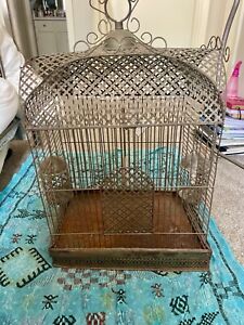 Antique Bird Cage Metal Wire Swivel Feeders French Classic Ornate