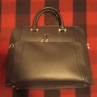 New Levenger Black Leather Briefcase With Levenger Laptop Bag - Never Used