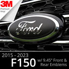 BocaDecals 2015-2023 Ford F150 Emblem Overlay Insert Decals MATTE BLACK Set of 2