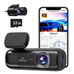 REDTIGER Dash Cam Front and Rear Dual Dash Camera 4K with Free 32GB SD Card