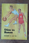 Utica vs Romeo High School Basketball Game Program In Southeastern Michigan
