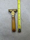 Vintage SCHICK Injector Single Edge Brass Safety Razor Bakelite Handle