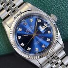 ROLEX MENS DATEJUST BLUE DIAL WHITE GOLD & STAINLESS STEEL 36MM WATCH 1601