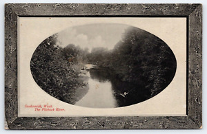 Fishing Pilchuck River Snohomish Washington WA Framed Oval Inset Postcard