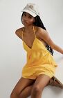 Free People Got Your Back Top Babydoll Size Large Yellow MSRP $88 NWT