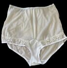 Vintage Classic White VANITY FAIR Pin Up Panties w/ Lace Trim 7 Nylon Gusset