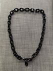 Prada Black Resin Chain Link Necklace (Pre-Owned, Great Quality)
