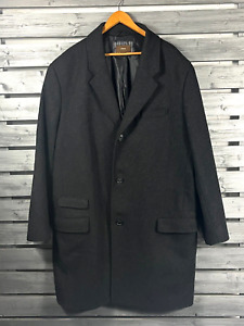 NICE Merona Charcoal Gray Wool Blend Trench Coat Jacket Mens XXL