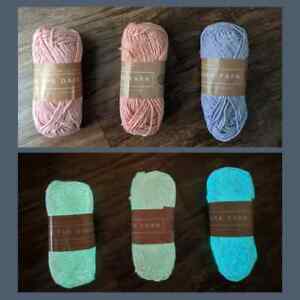 Hill Yarns - Glow-in-the-dark yarn - 55 Meters - 4 weight (worsted) - 10 Colors!