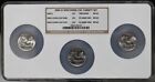 2004-D Wisconsin Quarter 3 Coin Variety Set, NGC MS 66 Matched Set Leaf High/Low