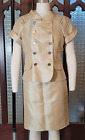 BCBG MAXAZRIA Pale Gold Brocade 2 pc Skirt Suit, Fully Lined, Sz 10/Large